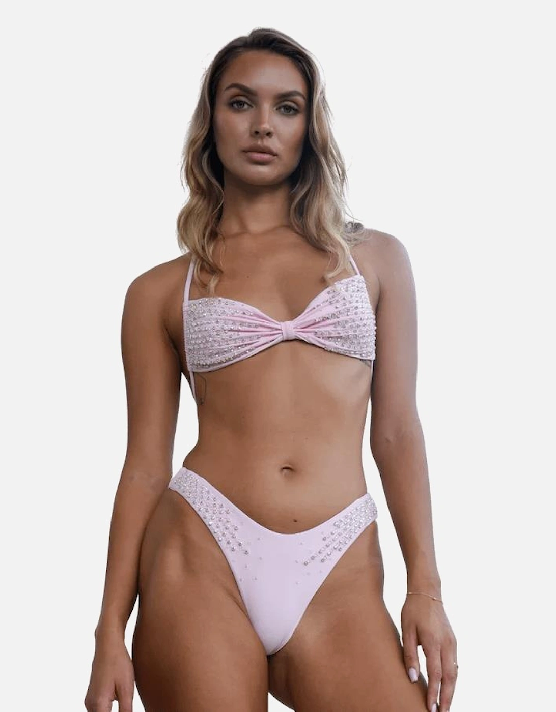 Ophelia Crystal Summer Bikini Bottoms Pink