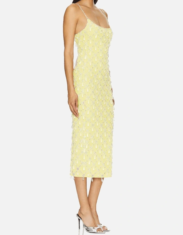 Calliope Luxury Crystal Maxi Party Dress Multi Colour in Stock