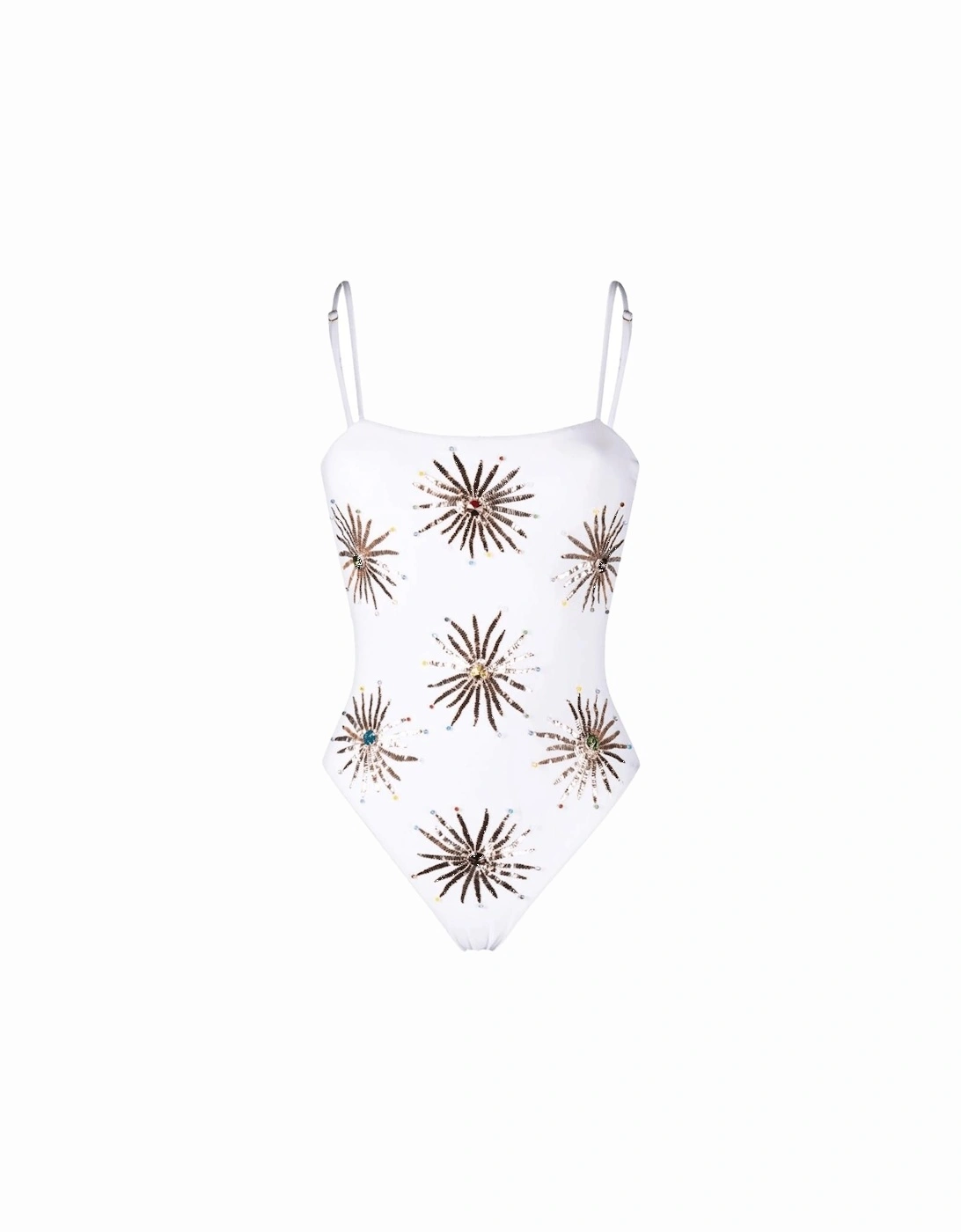 Dolly Two Strap Retro Swimsuit White