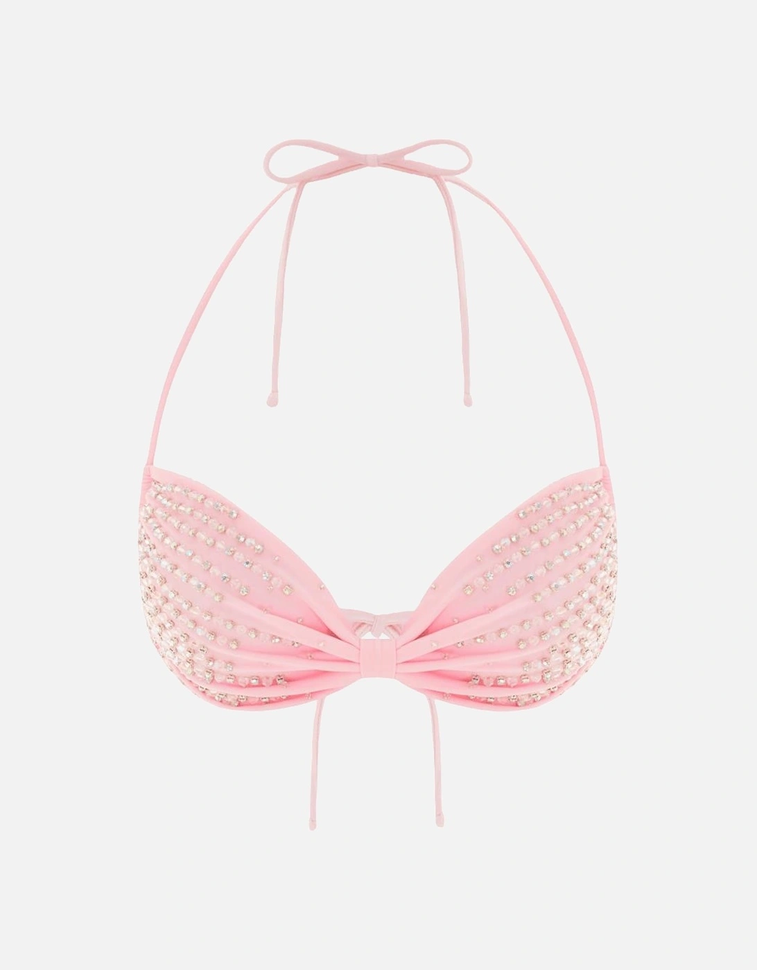 Ophelia Hand Embroidered Summer Bikini Top Pink