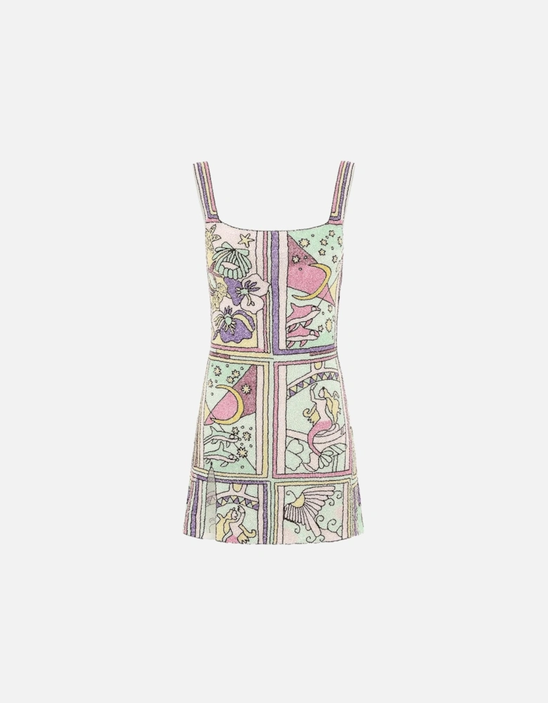 Talia Hand Beaded Multi-Coloured Crystal Party Dress