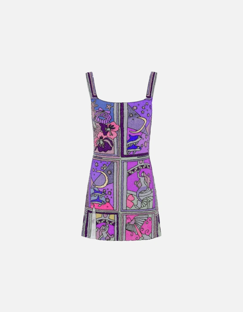 Talia Hand Beaded Multi-Coloured Crystal Party Dress