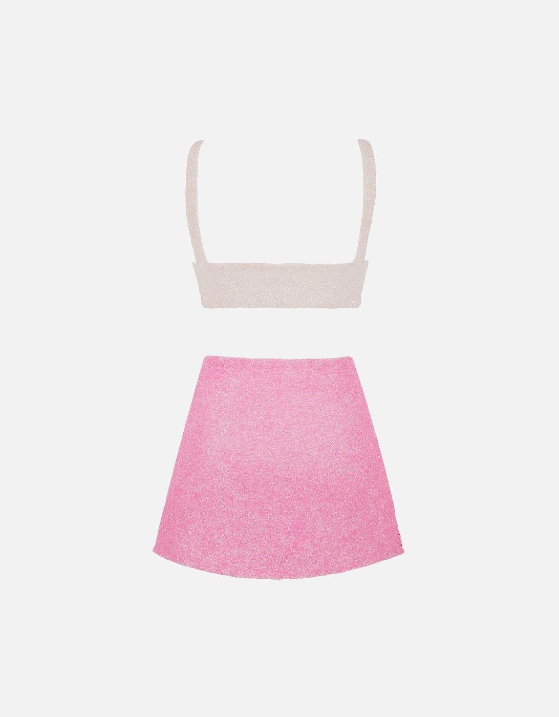 Vegas Beaded Mini Pink Party Beach Co-ord Top