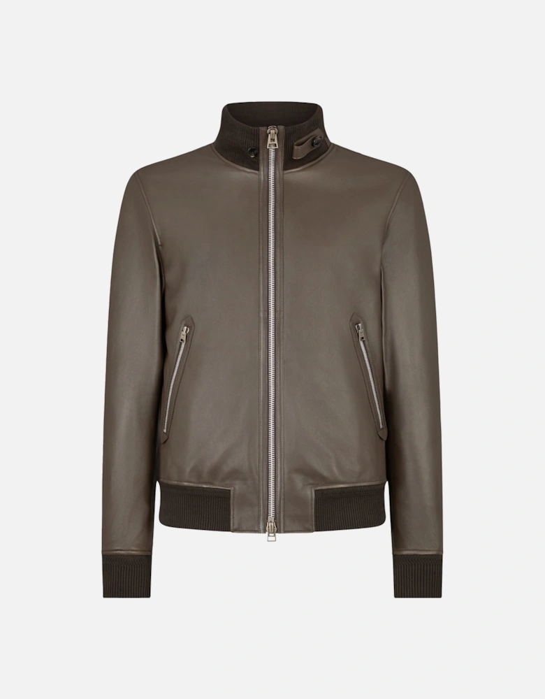 Nappa Funnel Jacket Brown