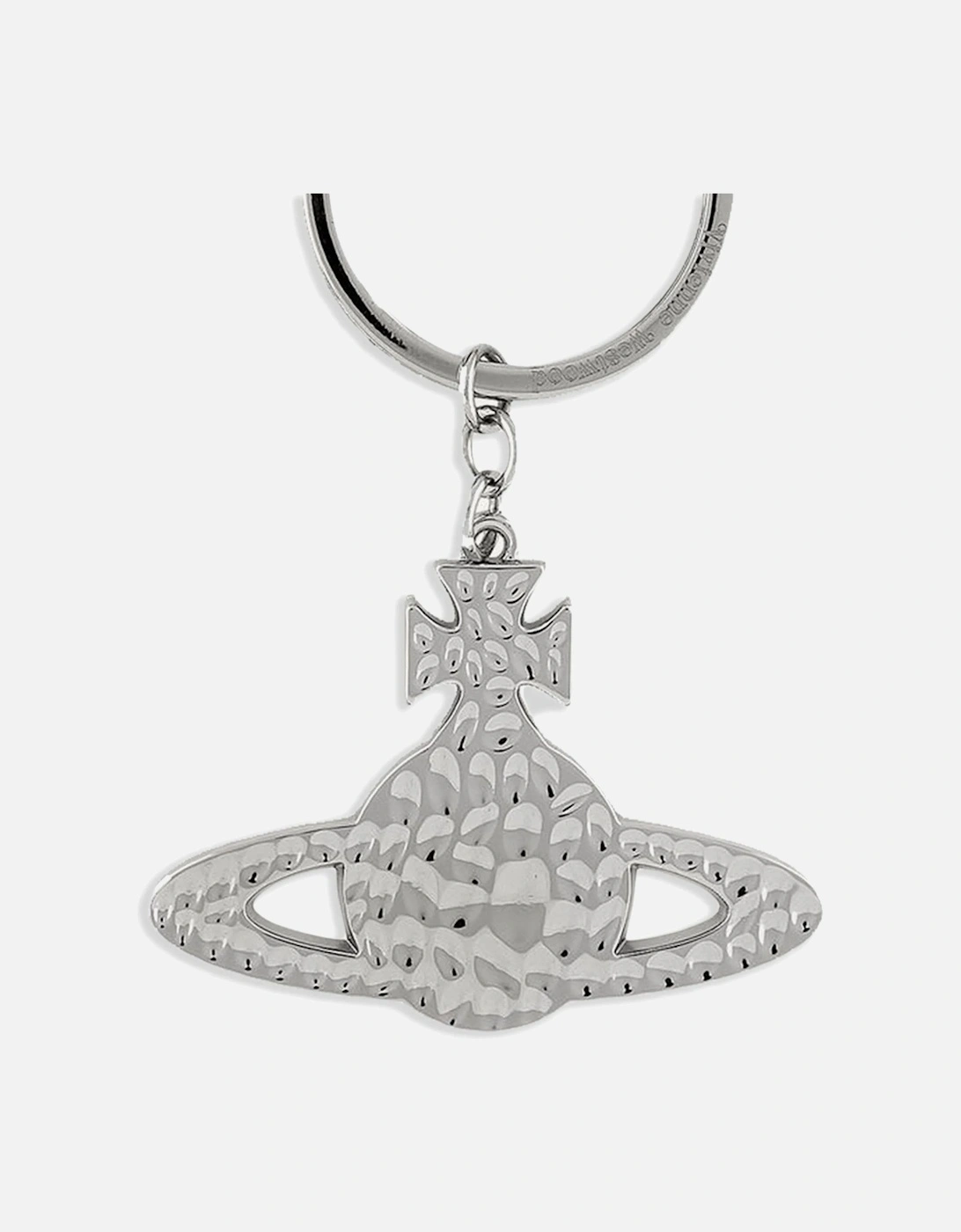 Hammered Orb Keyring Silver