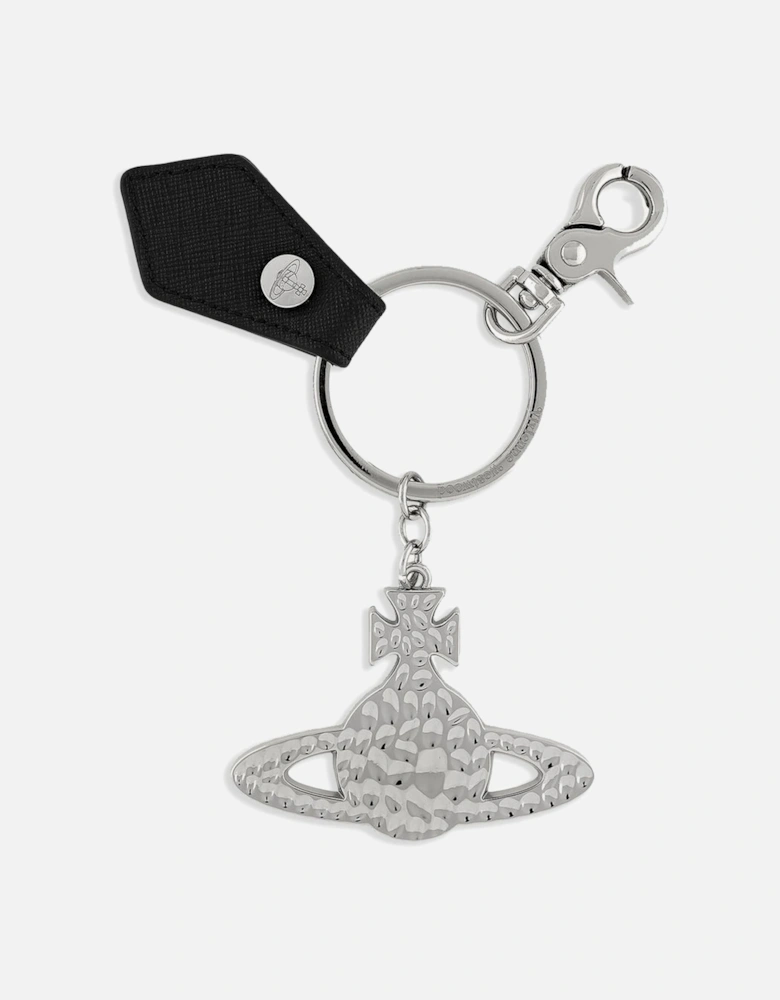 Hammered Orb Keyring Silver