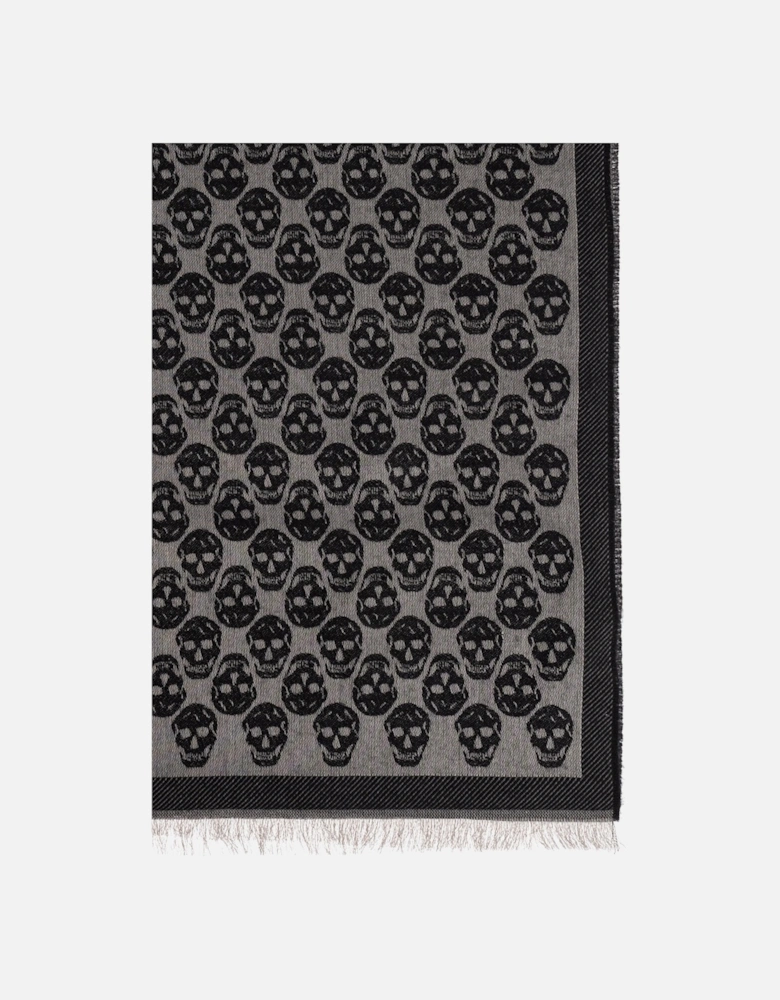 Skull Monogram Scarf Black