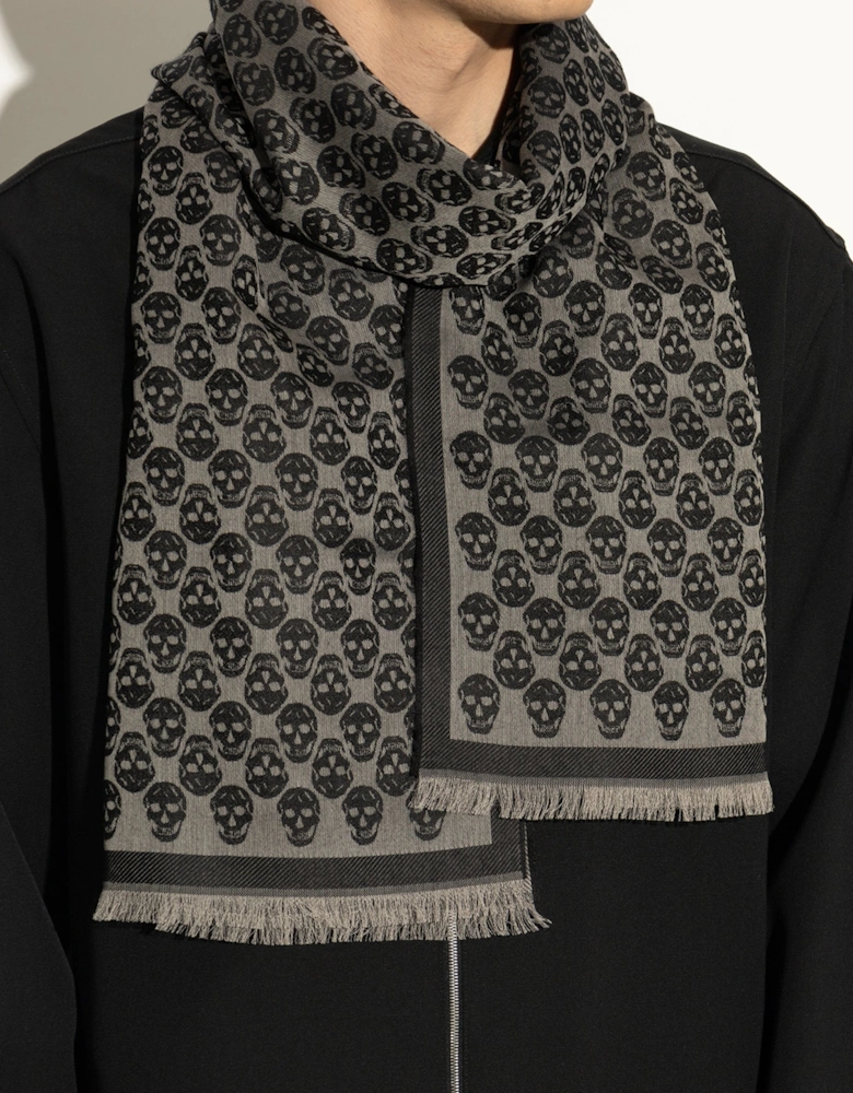Skull Monogram Scarf Black