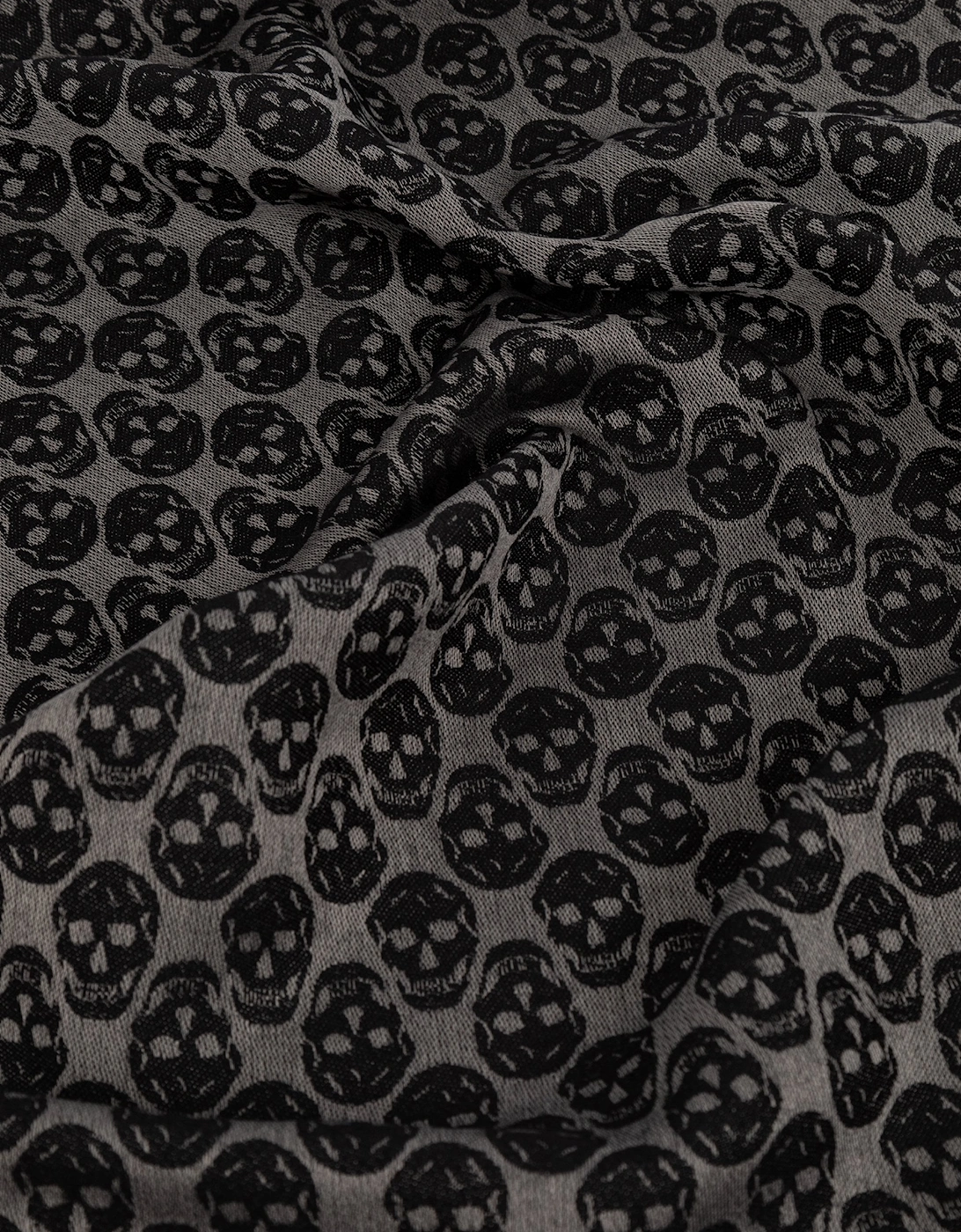Skull Monogram Scarf Black