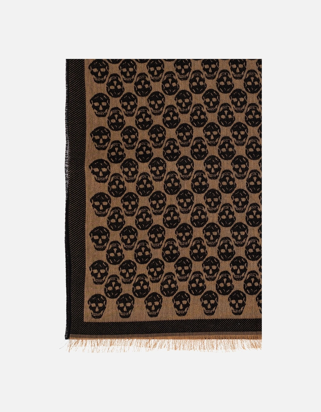 Skull Monogram Scarf Brown