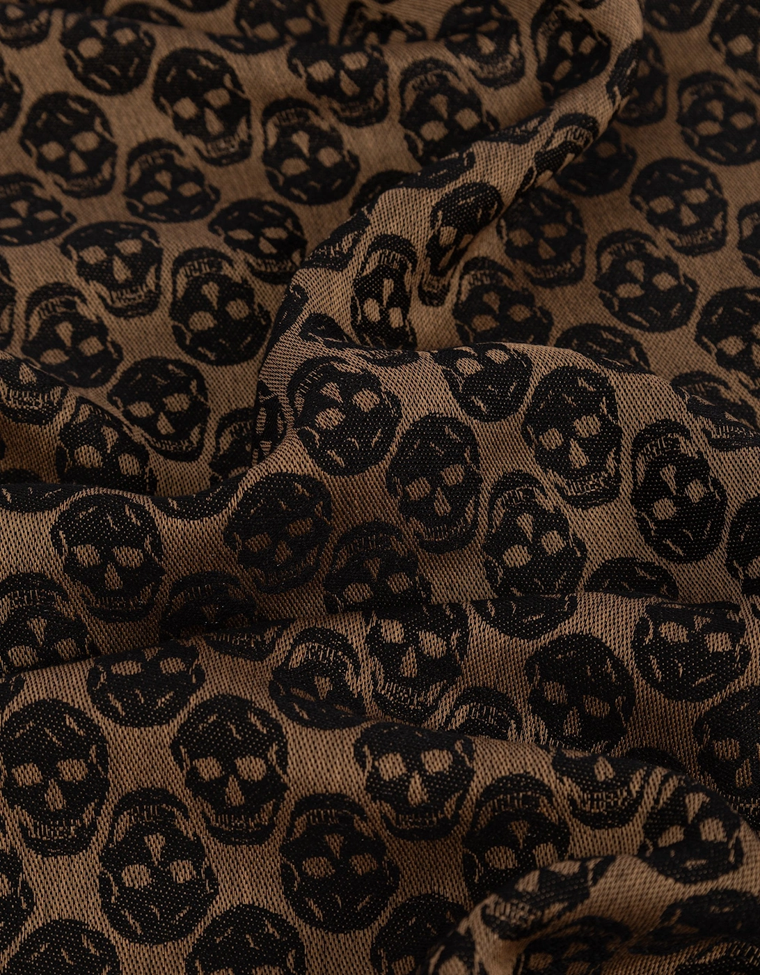 Skull Monogram Scarf Brown