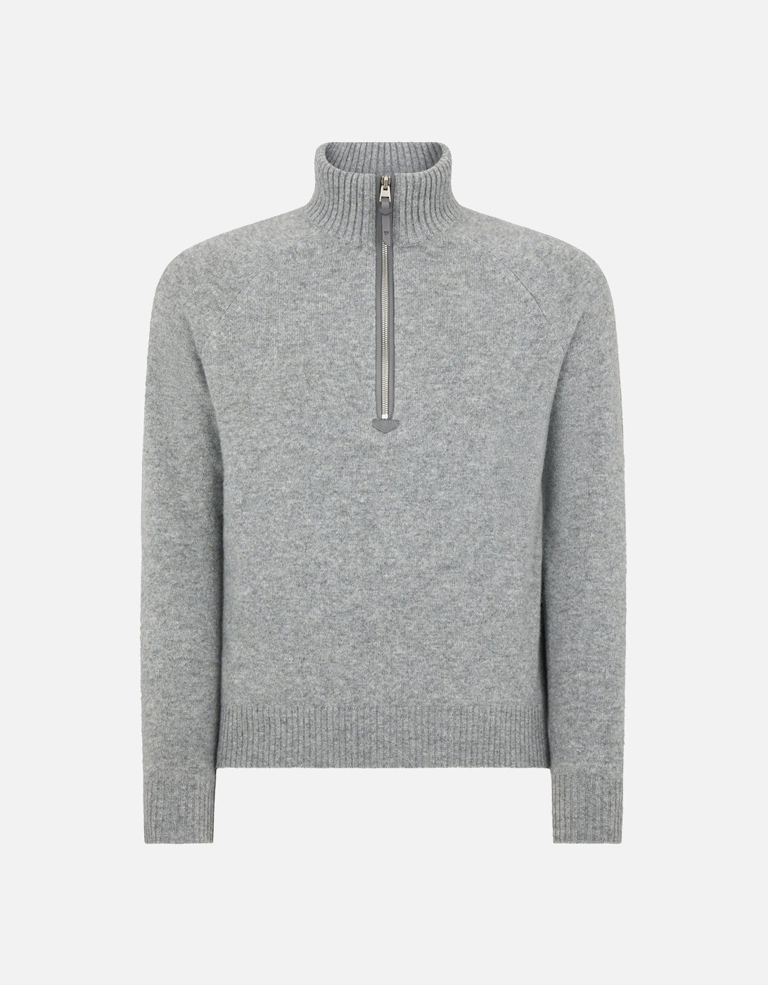 Cashmere Mix Quarter Zip Sweater Grey, 2 of 1