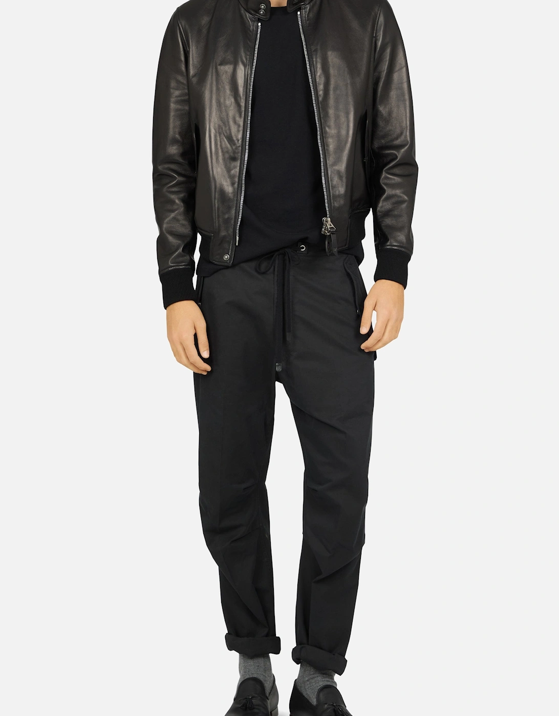 Buttery Leather Harrington Black