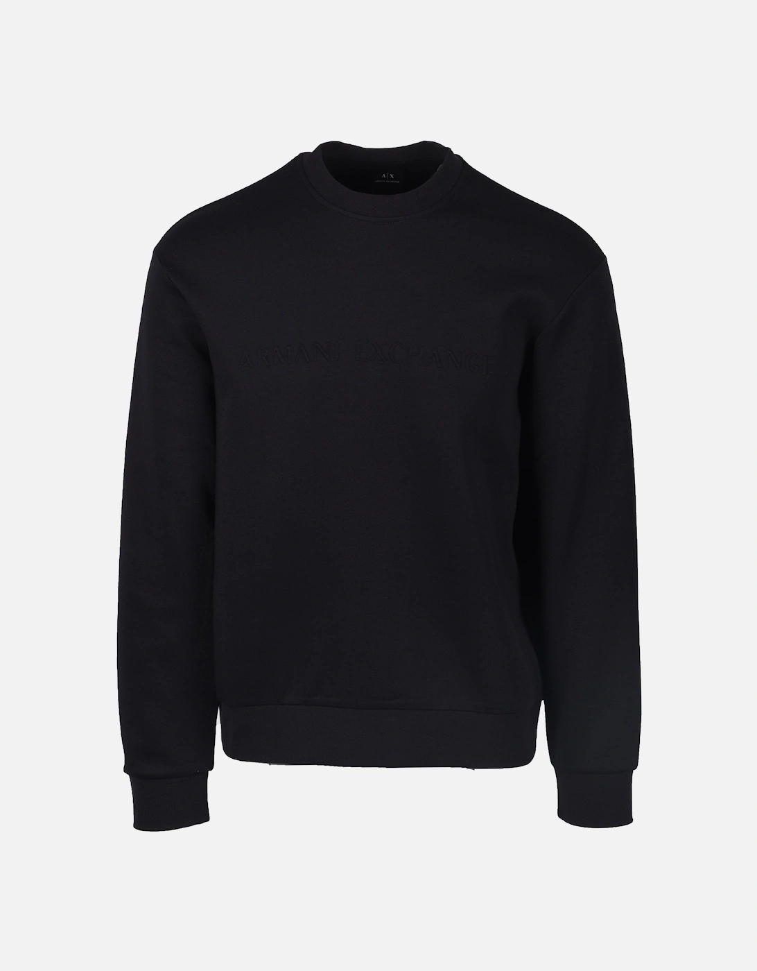 Jersey Crew Neck Sweat Shirt Black, 4 of 3