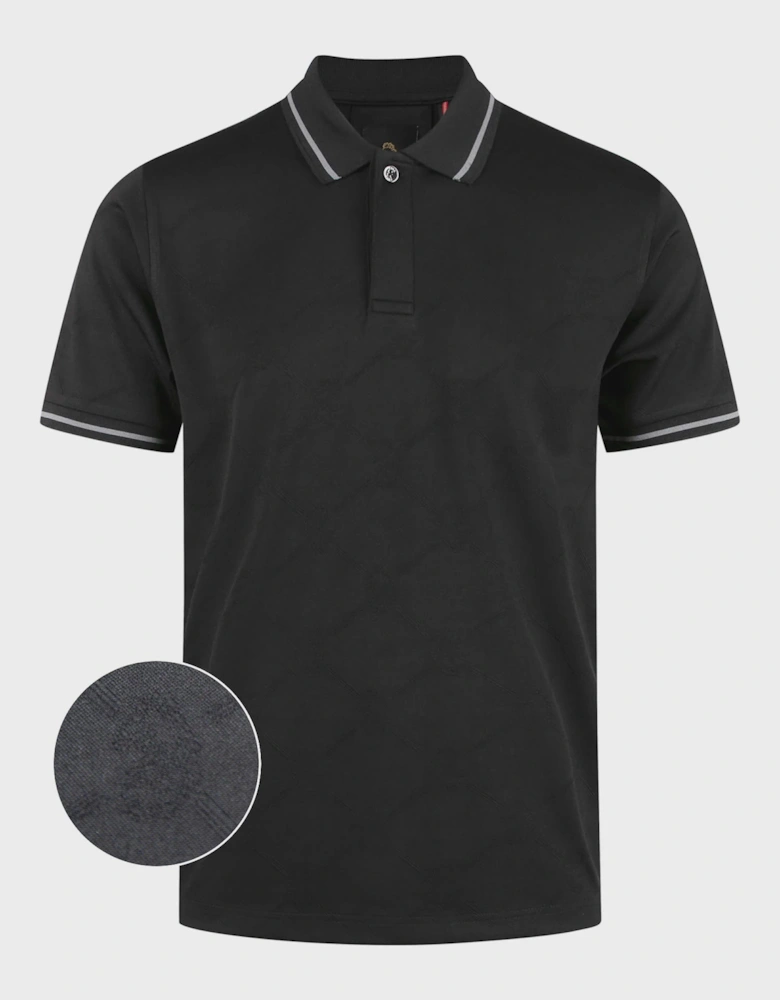 Luke1977 Saxon Textured Polo Shirt - Black