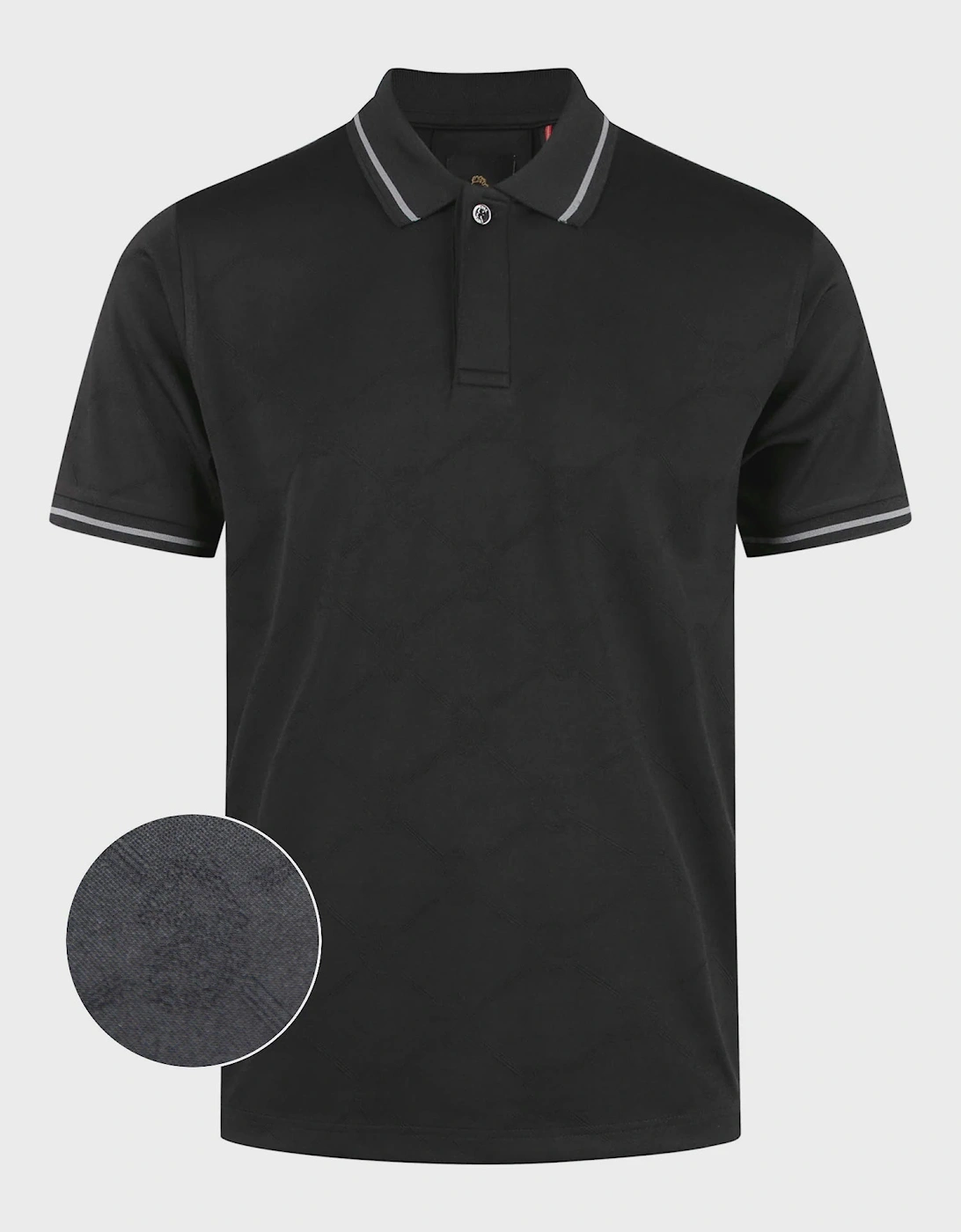 Luke1977 Saxon Textured Polo Shirt - Black, 8 of 7