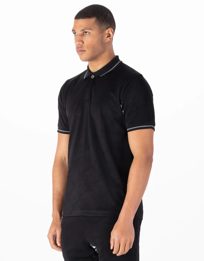 Luke1977 Saxon Textured Polo Shirt - Black