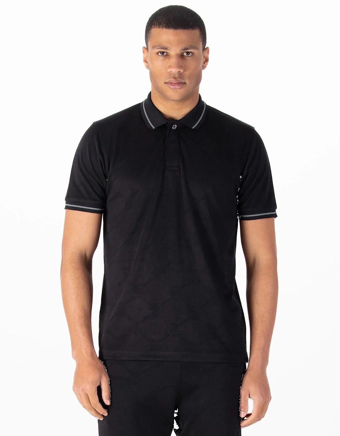 Luke1977 Saxon Textured Polo Shirt - Black