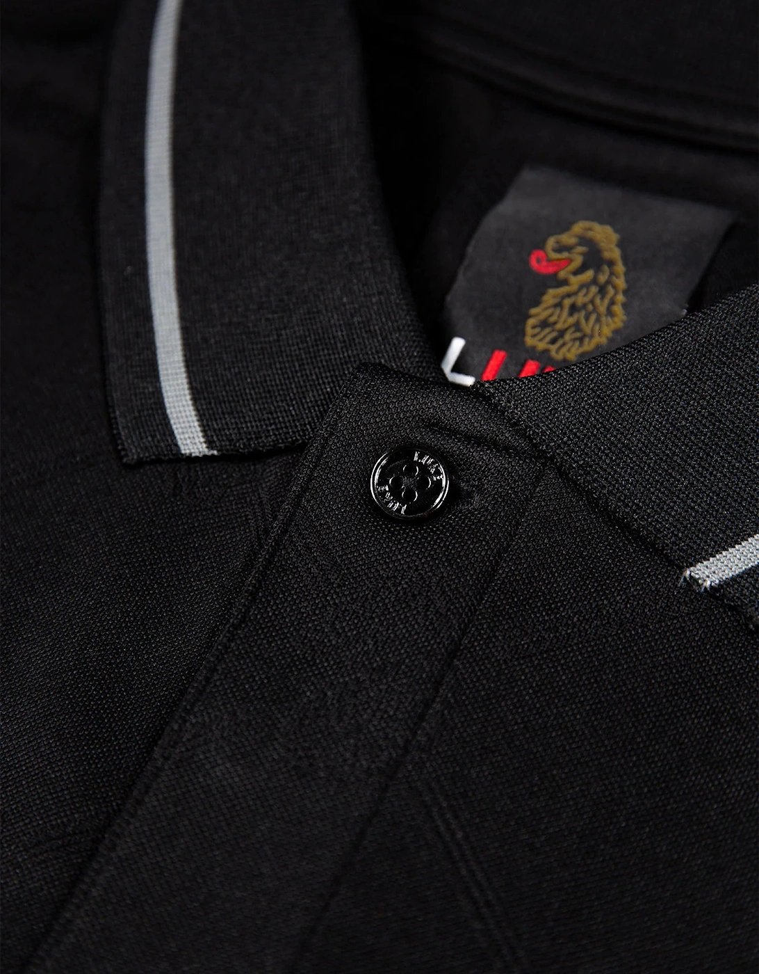 Luke1977 Saxon Textured Polo Shirt - Black