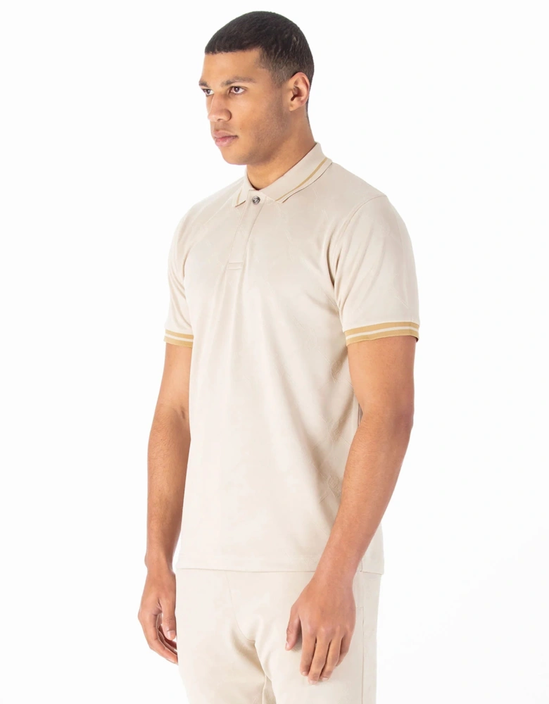 Luke1977 Saxon Textured Polo Shirt - Dark Ecru
