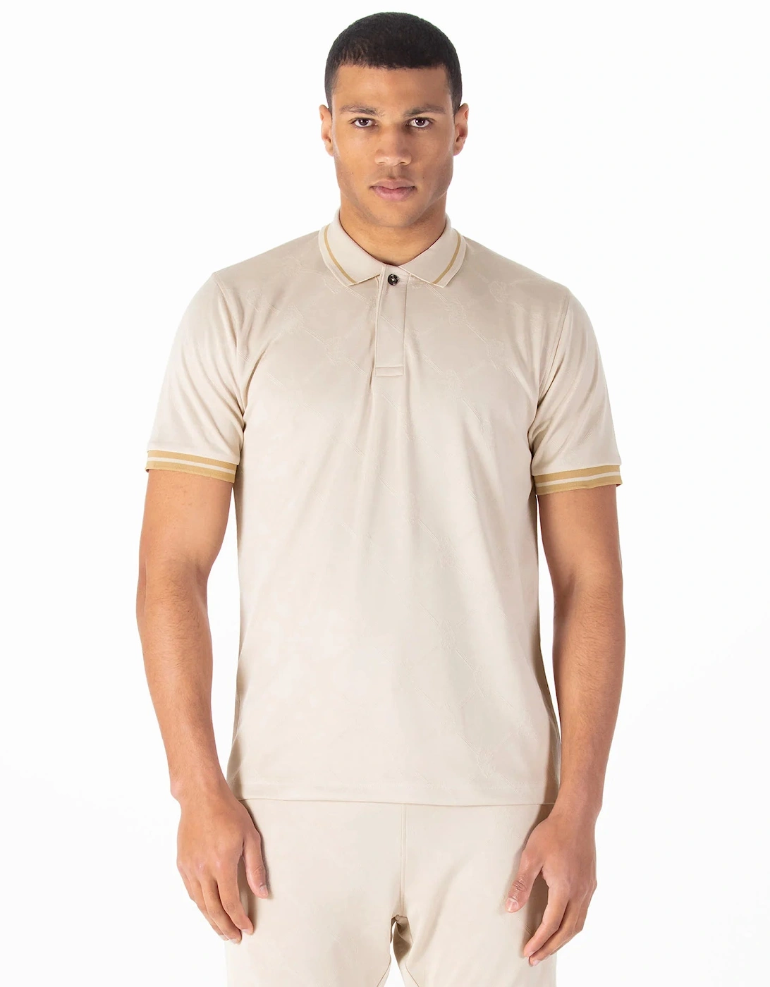 Luke1977 Saxon Textured Polo Shirt - Dark Ecru