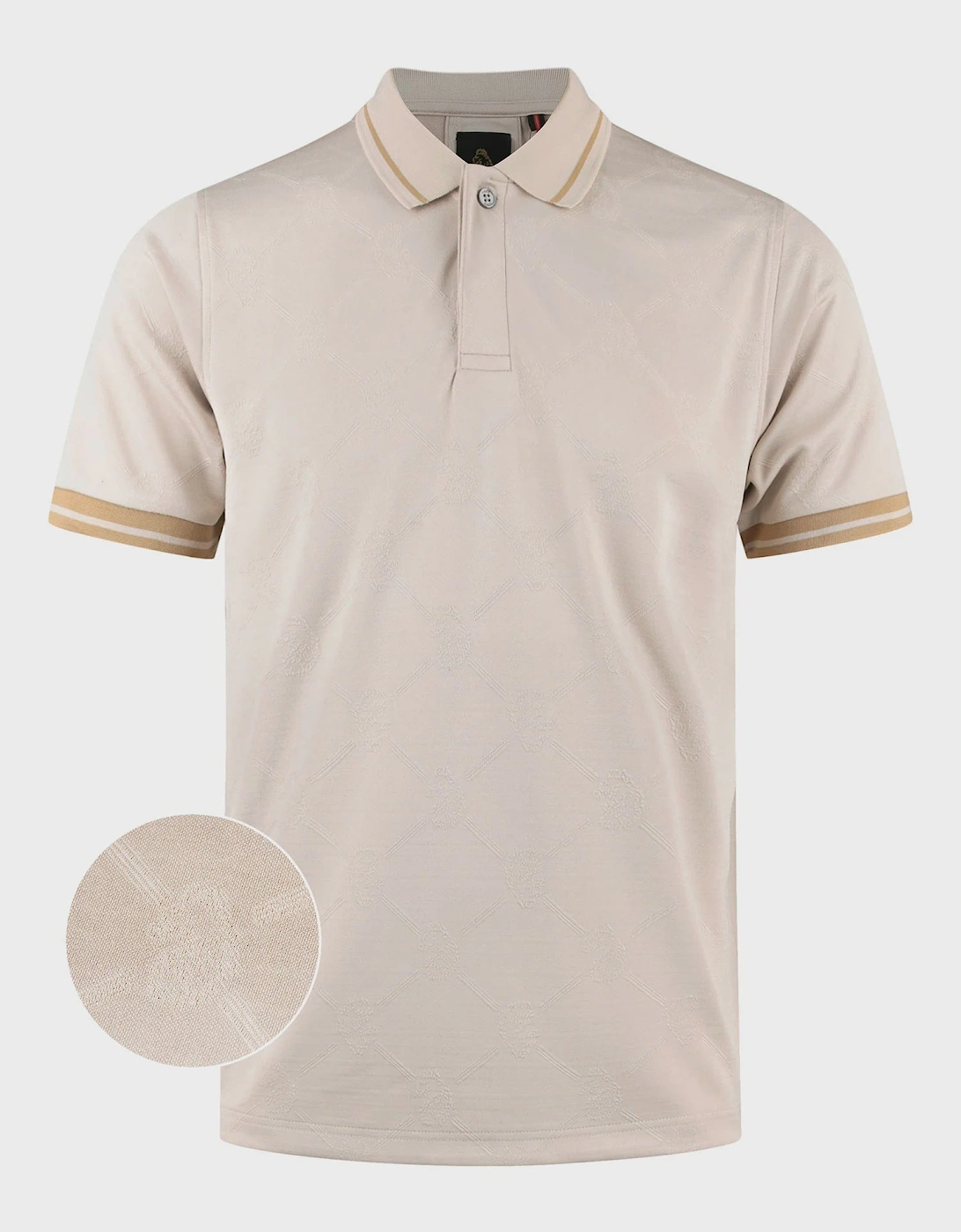 Luke1977 Saxon Textured Polo Shirt - Dark Ecru, 8 of 7