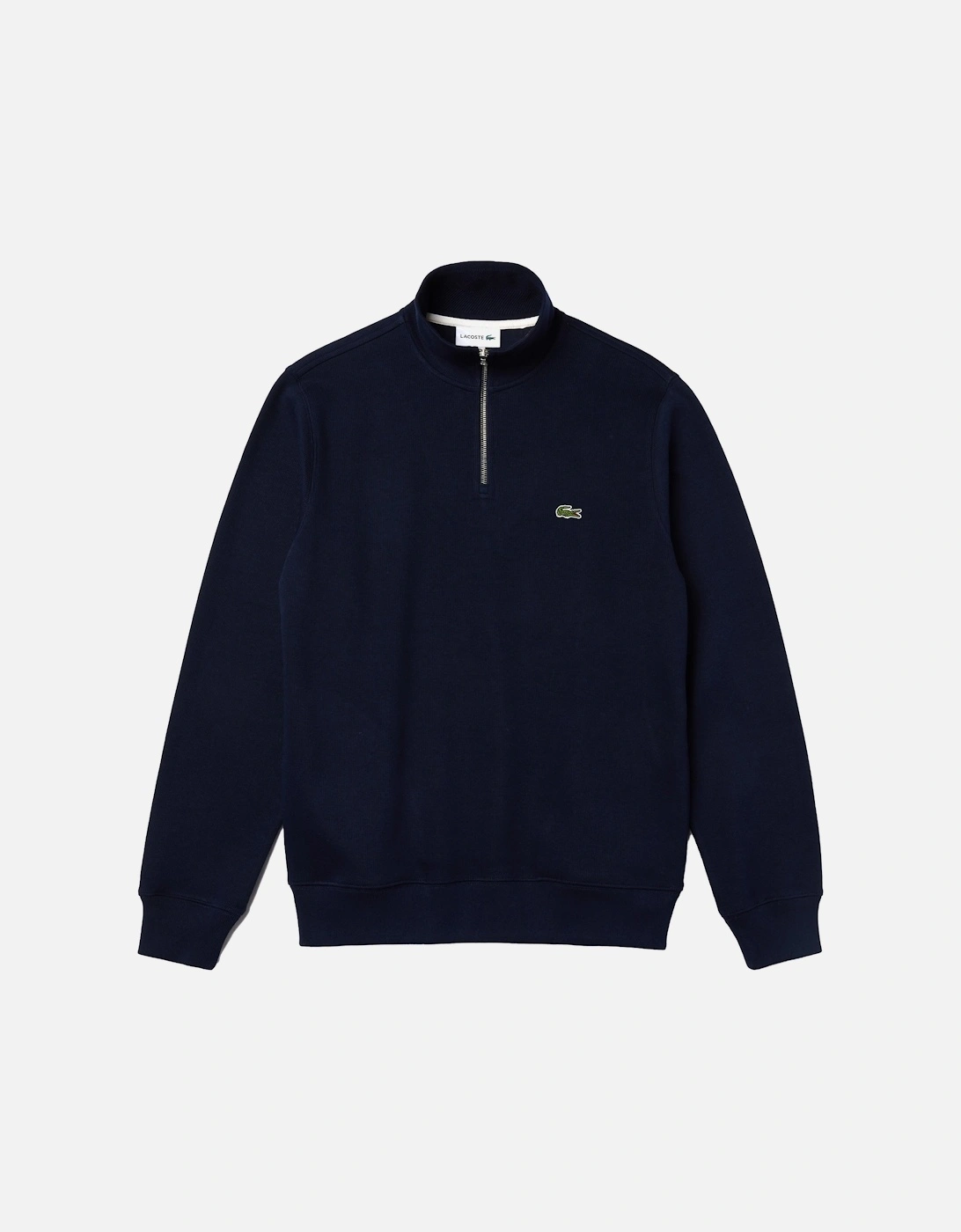 Zip-Up High Neck Interlock Sweatshirt Navy Blue, 5 of 4