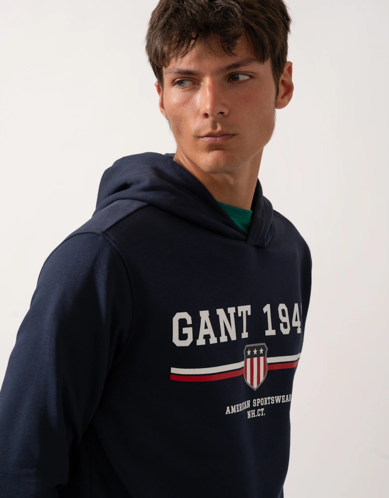 Mens Graphic Pullover Hoodie - 433 Evening Blue