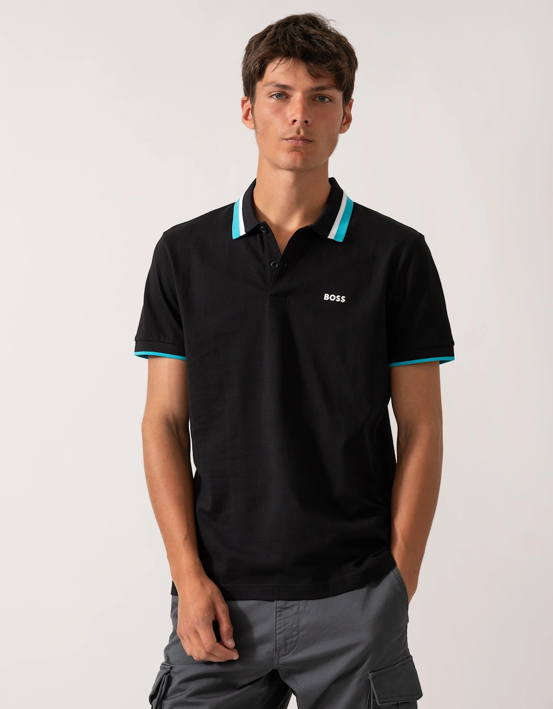 Hugo Boss Men's Black Boss Green Paddy Ap Heritage Polo Shirt - 001 - Size: 38