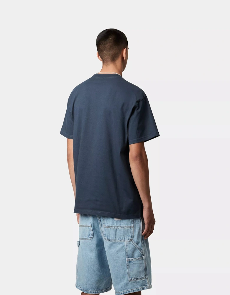 CARHARTT S/S CHASE T-SHIRT DUSKY BLUE/GOLD