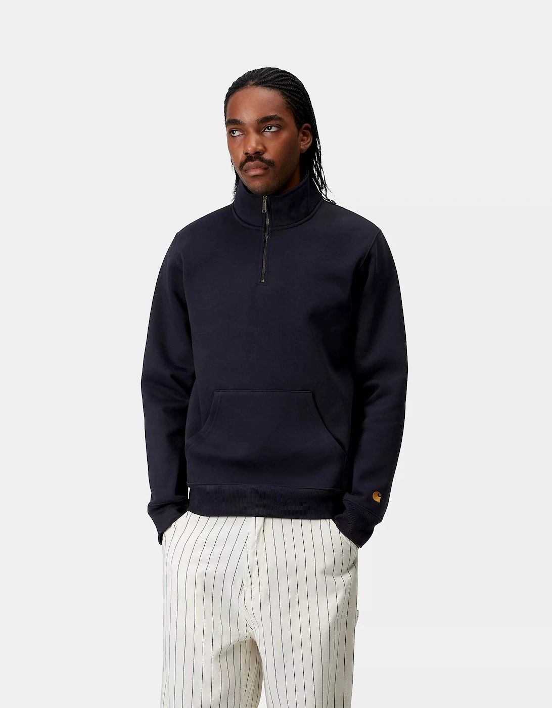 CARHARTT CHASE NECK 1/4 ZIP DARK NAVY/GOLD