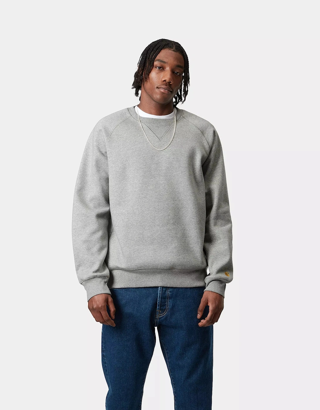 CARHARTT CHASE SWEATSHIRT GREY HEATHER/GOLD