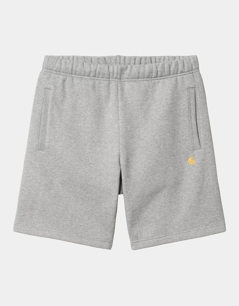 CARHARTT CHASE SWEAT SHORT GREY HEATHER/GOLD