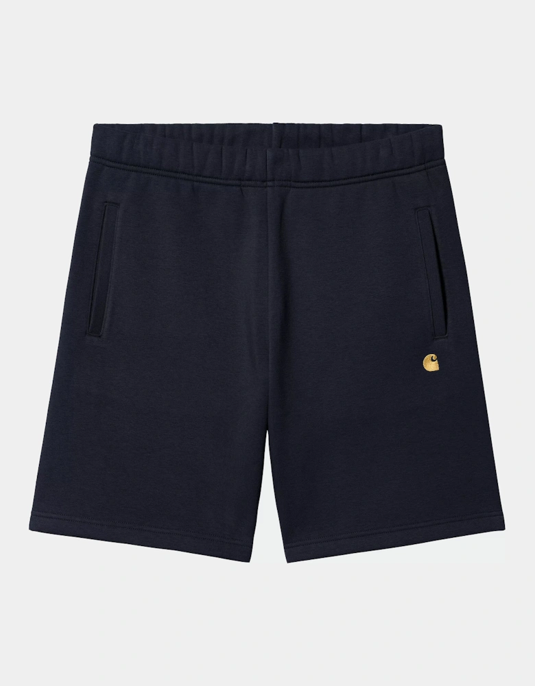 CARHARTT CHASE SWEAT SHORT DARK NAVY/GOLD