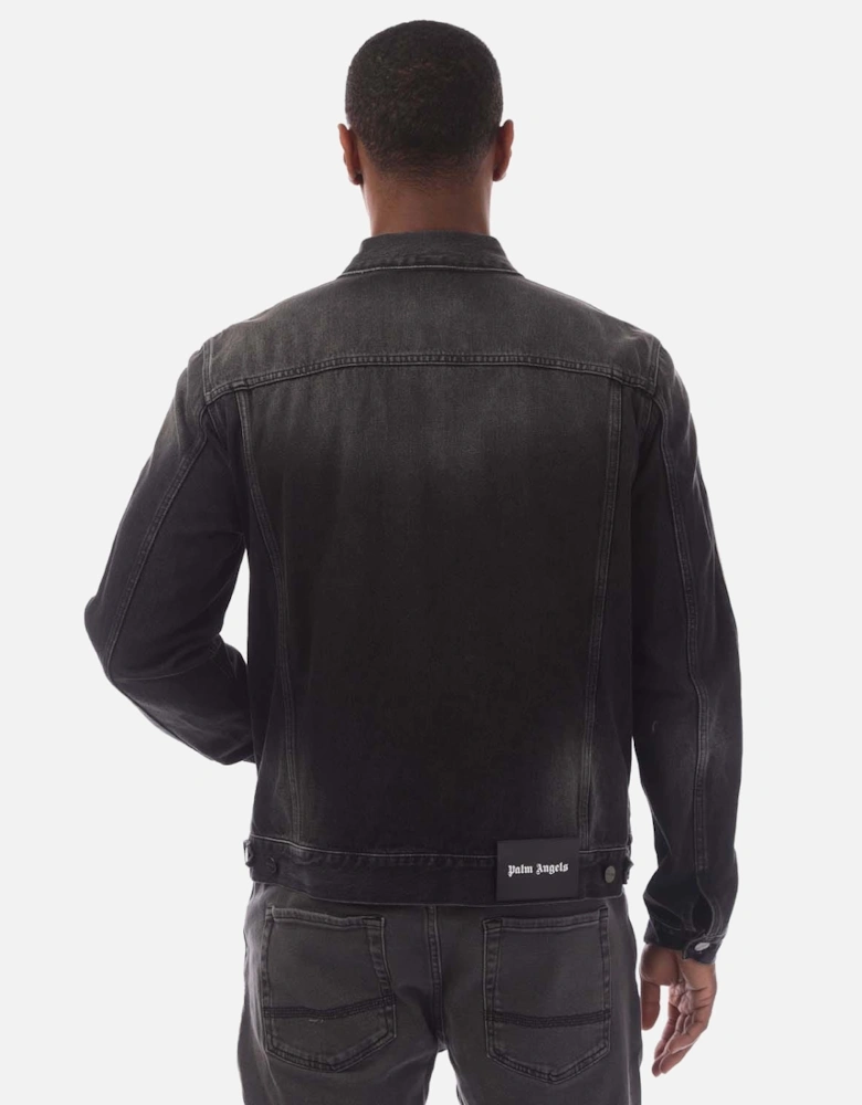 Black Wash Denim Track Jacket