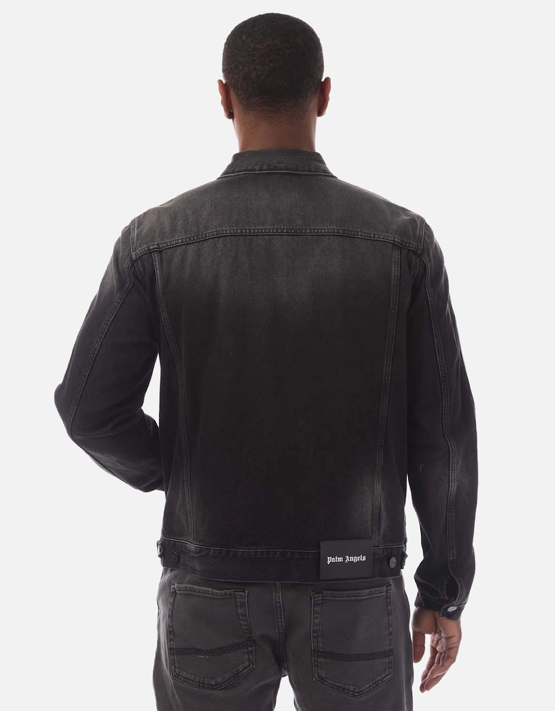 Black Wash Denim Track Jacket