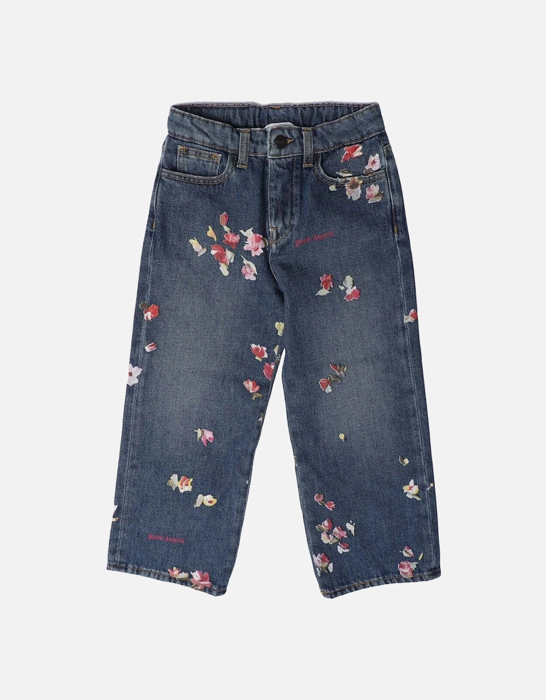Juniors Medium Wash Flower Denim Jeans, 3 of 2