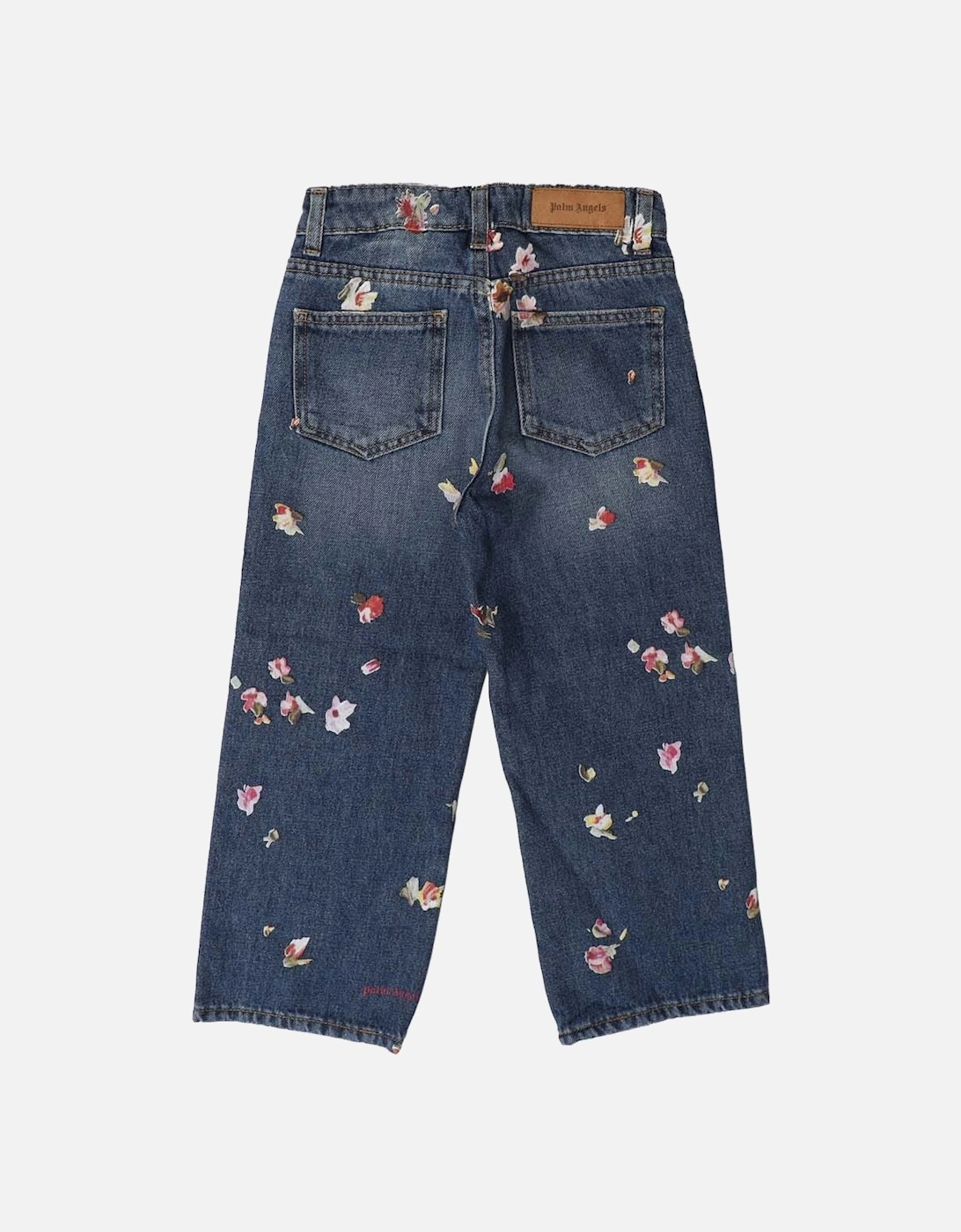 Juniors Medium Wash Flower Denim Jeans