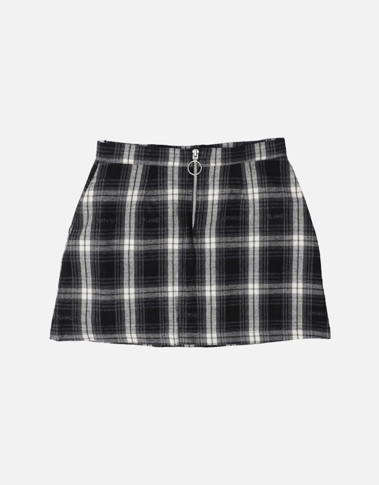 Juniors Script Check Flannel Skirt
