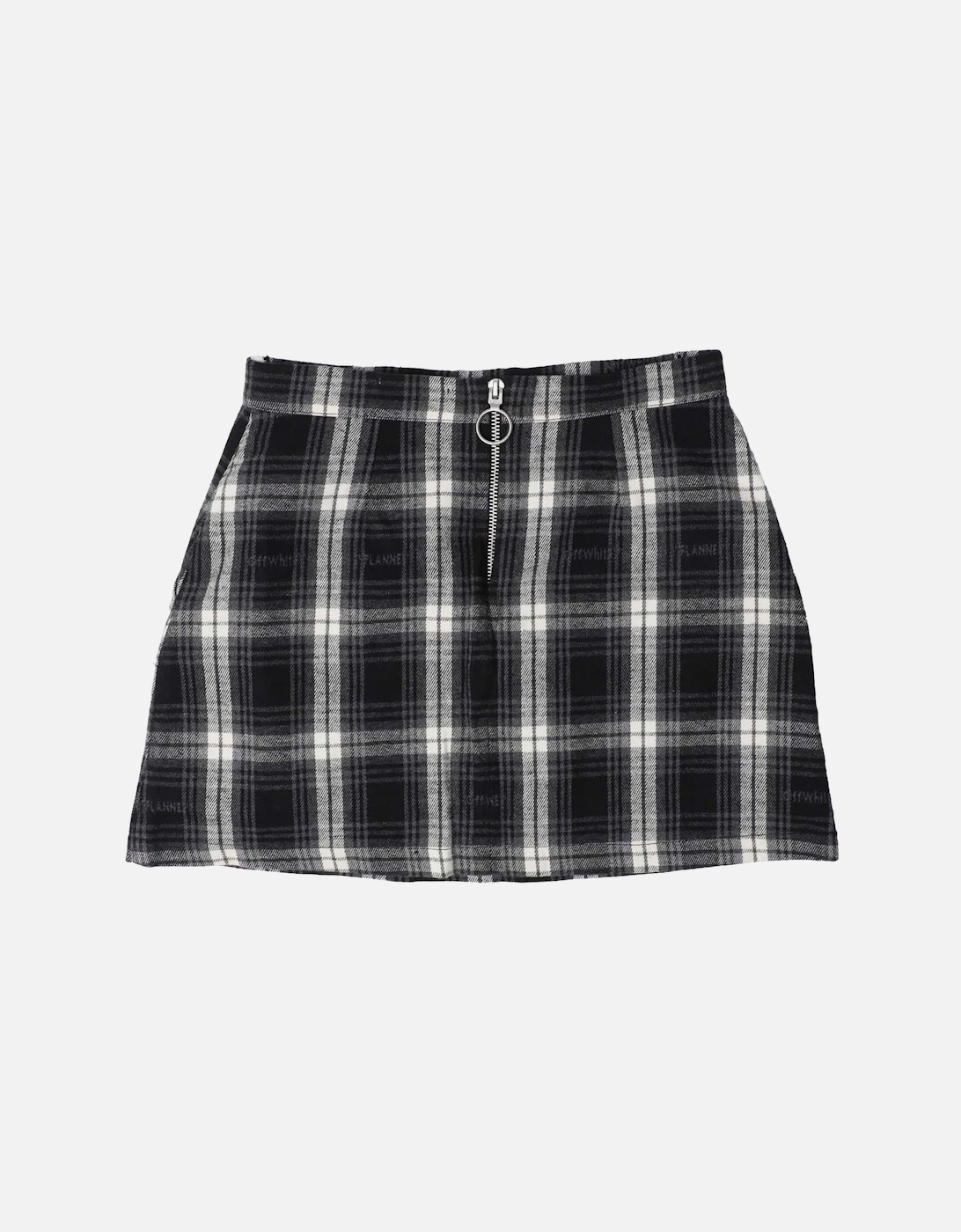Juniors Script Check Flannel Skirt, 3 of 2