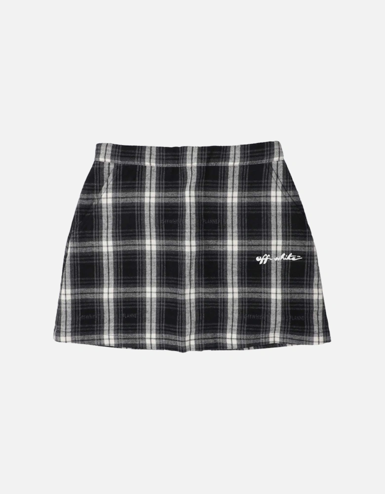 Juniors Script Check Flannel Skirt
