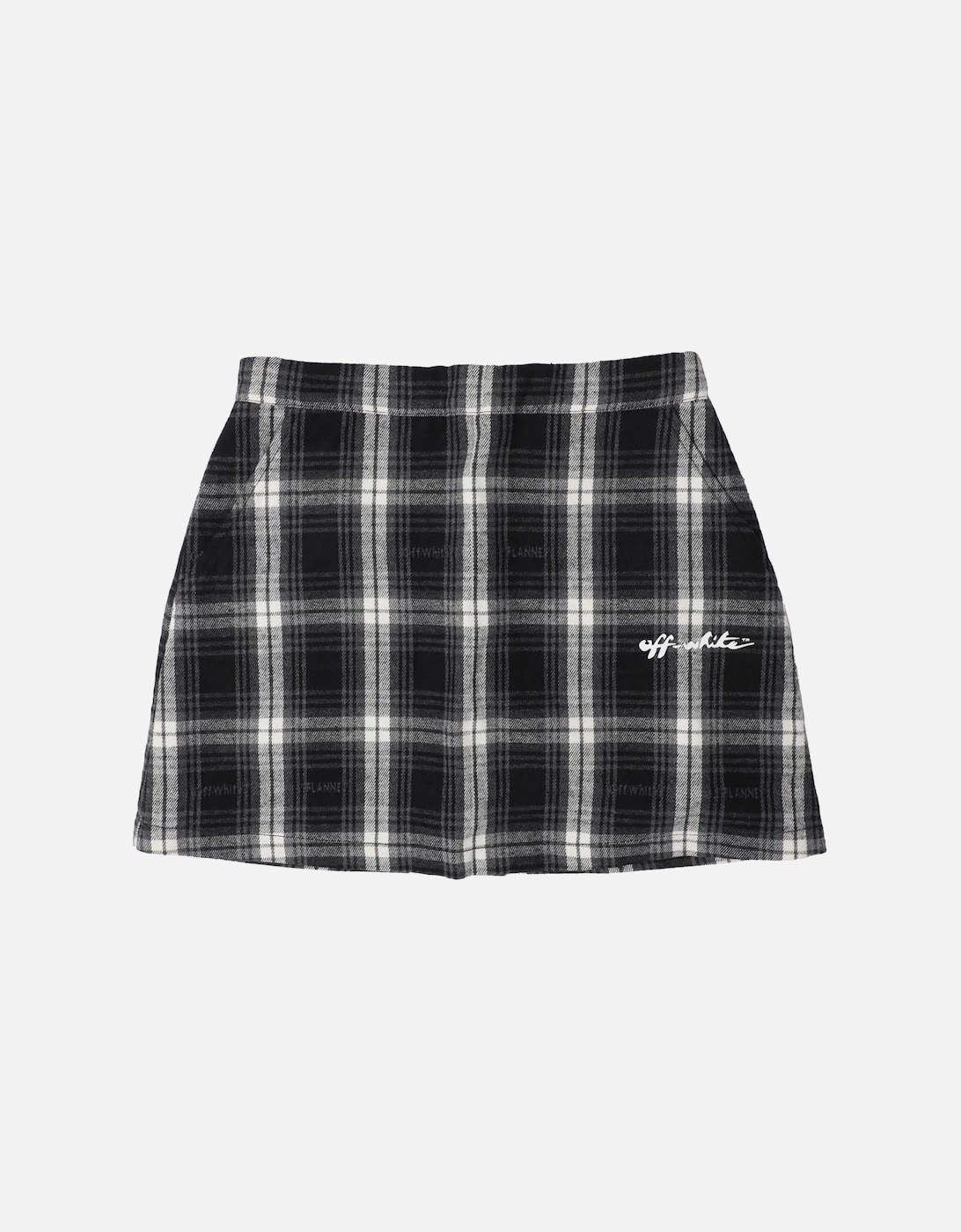 Juniors Script Check Flannel Skirt