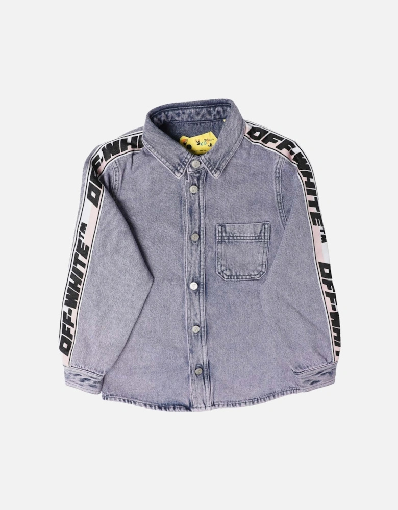 Juniors Logo Band Denim Shirt