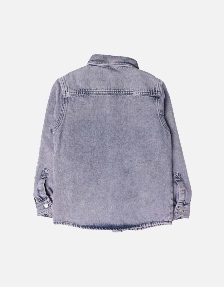 Juniors Logo Band Denim Shirt
