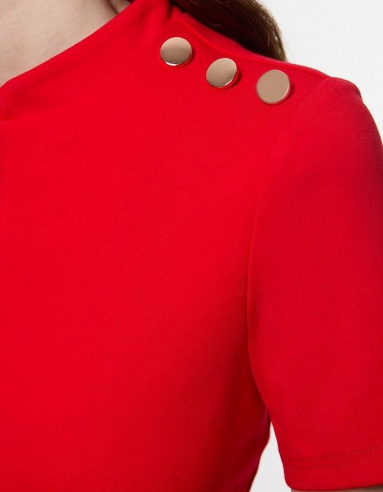 Belted Ponte Midi Dress