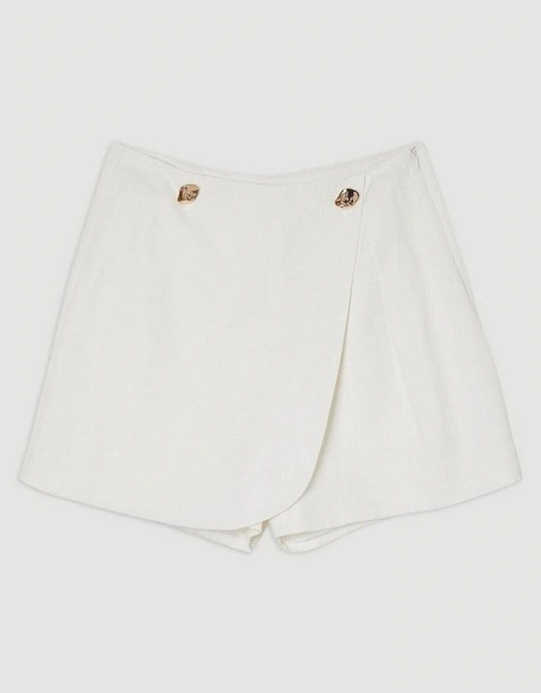 Viscose Linen Tailored Wrap Skort