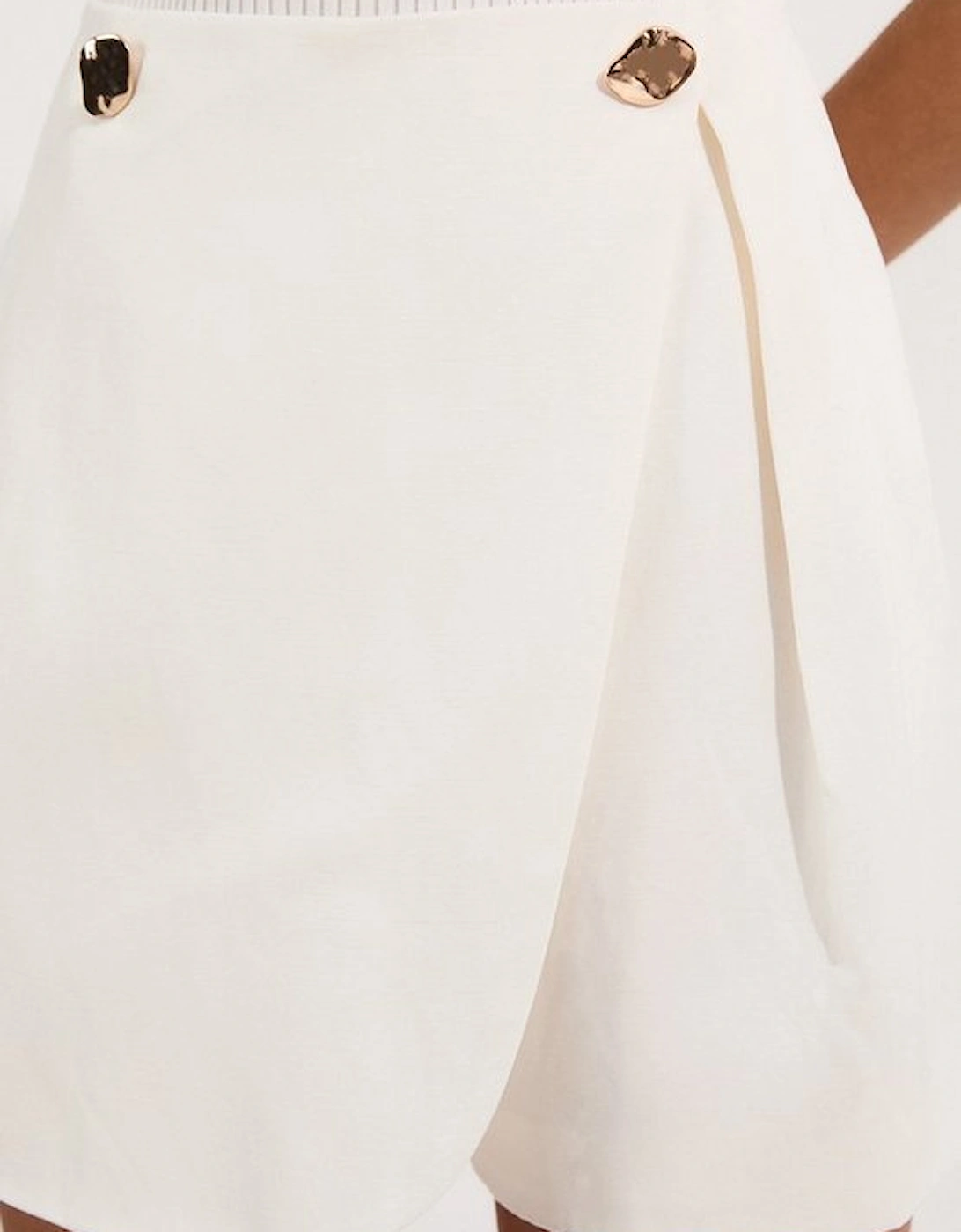 Viscose Linen Tailored Wrap Skort