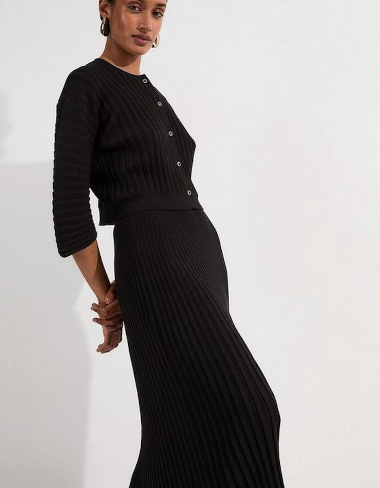 Pleated Rib Knitted Skirt