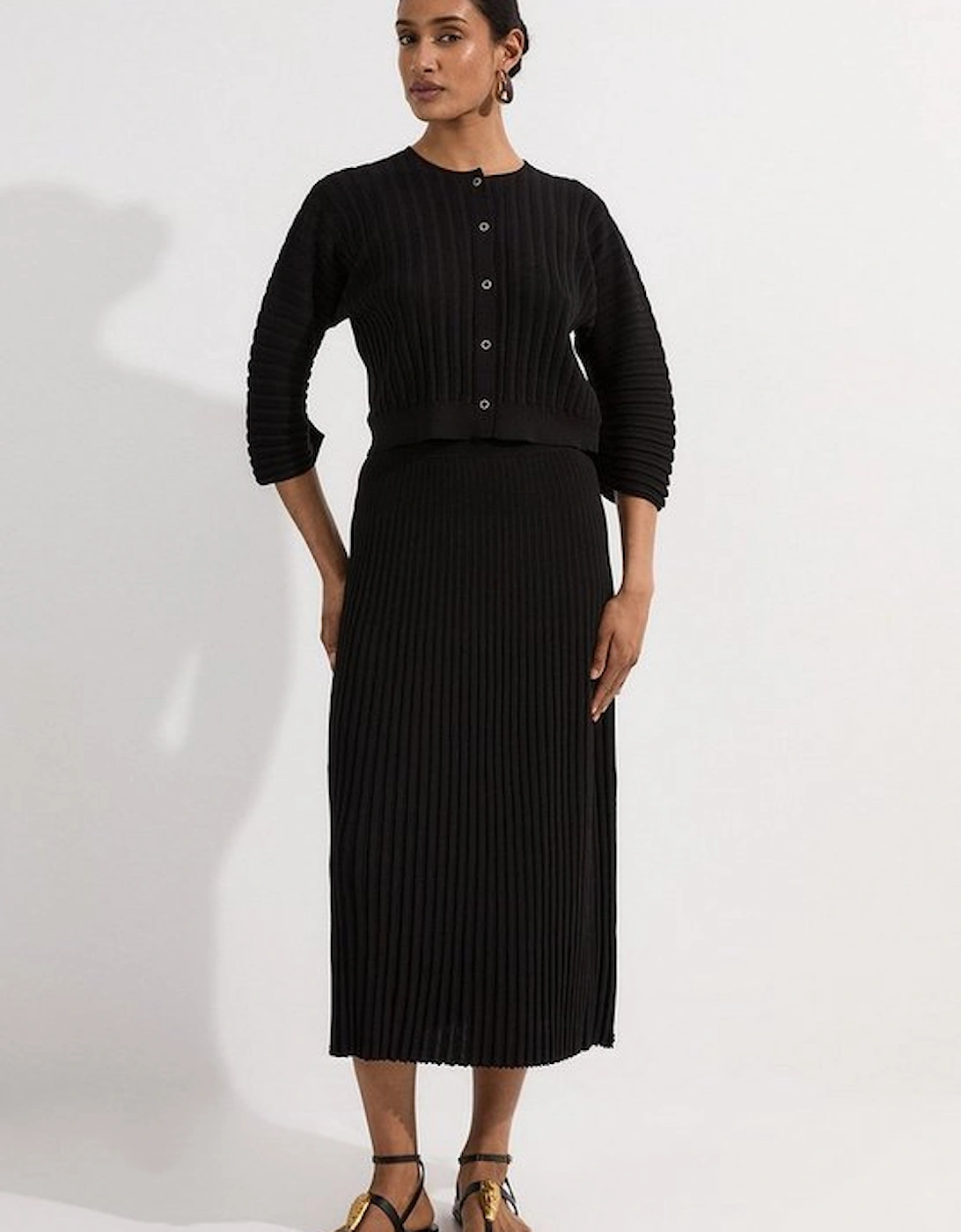 Pleated Rib Knitted Skirt