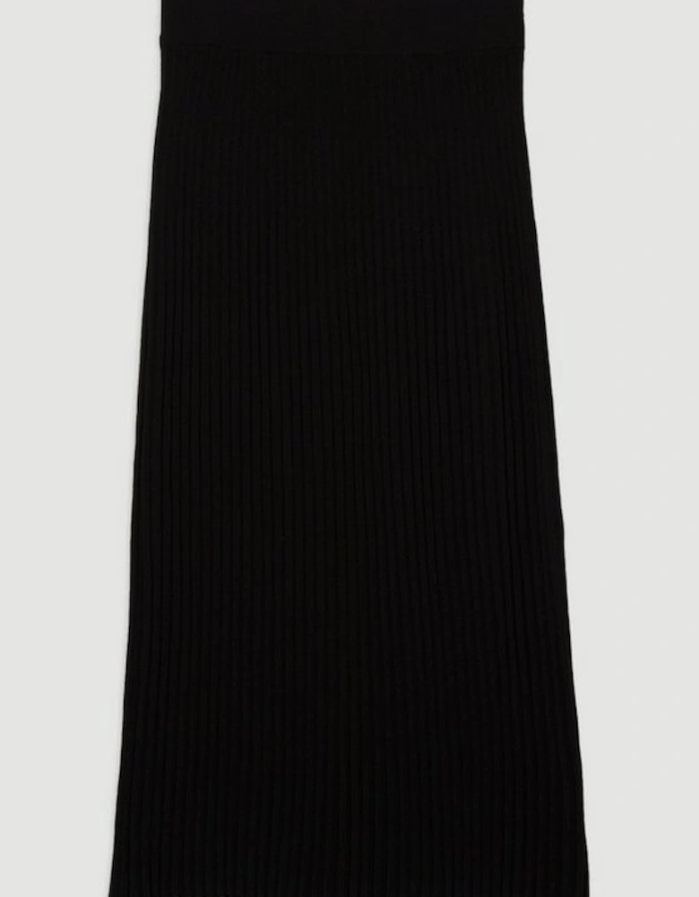Pleated Rib Knitted Skirt